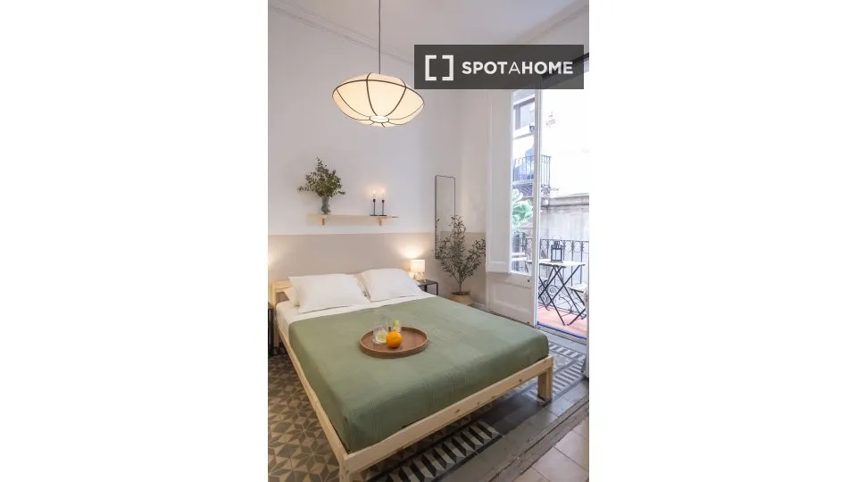 Camere da letto - Room in Shared Flat with Balcony in Barcelona
