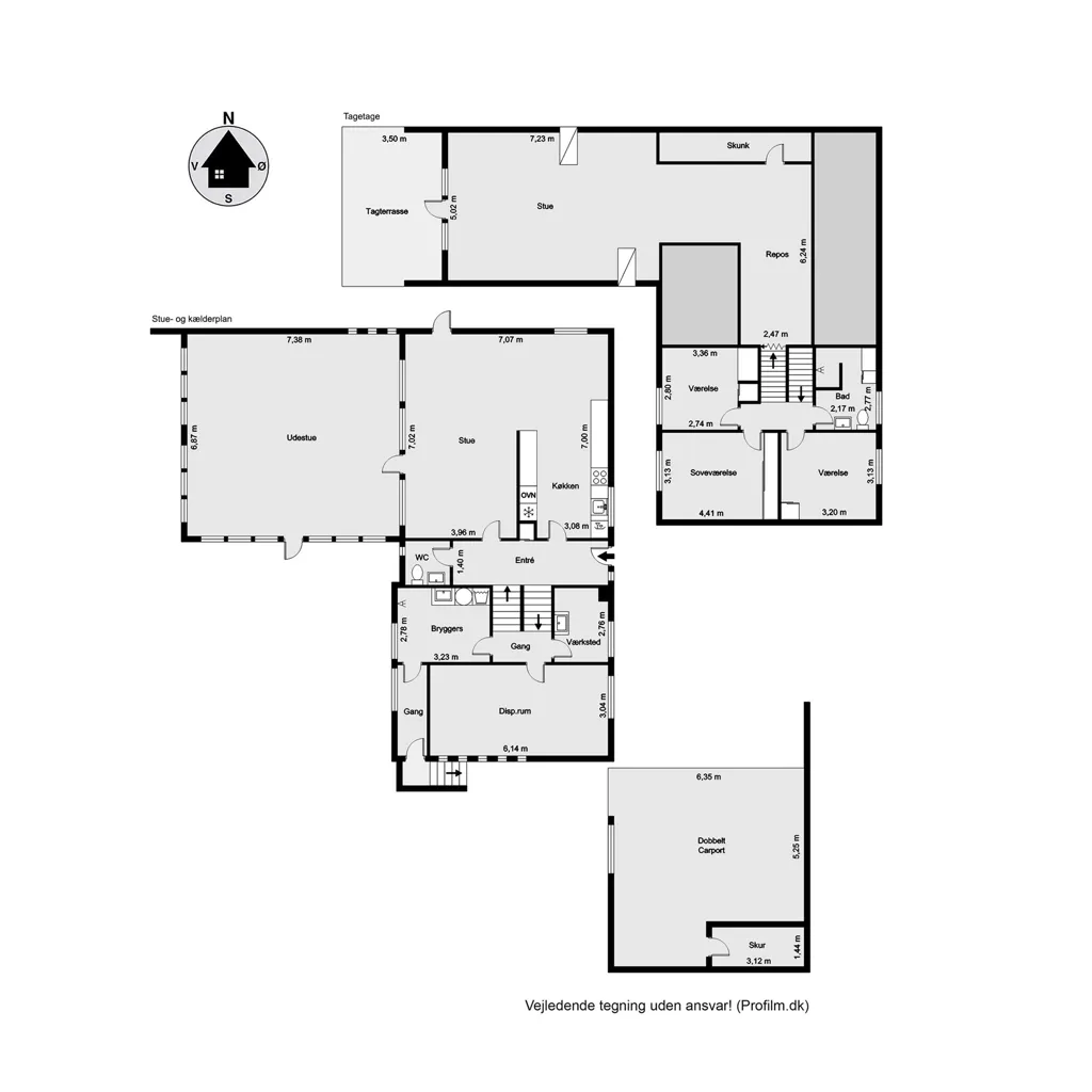 Plaan - Split-Level House with West-Facing Garden in Erritsø