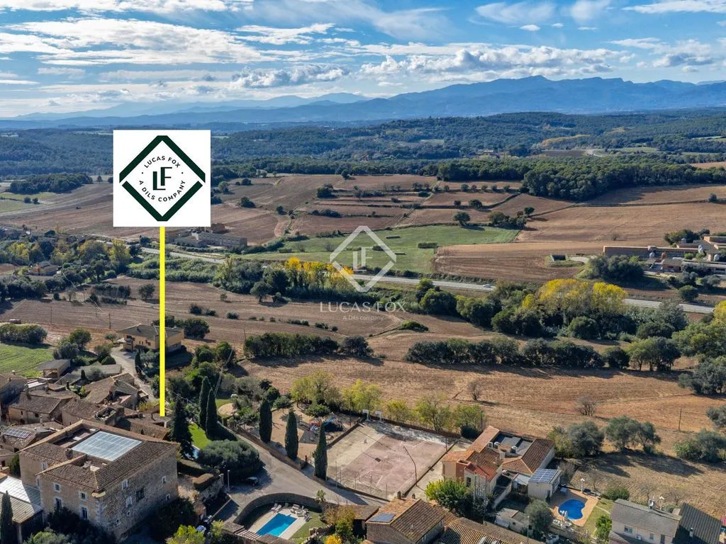Aerial - Traditional Stone Cottage with Pool in Bàscara