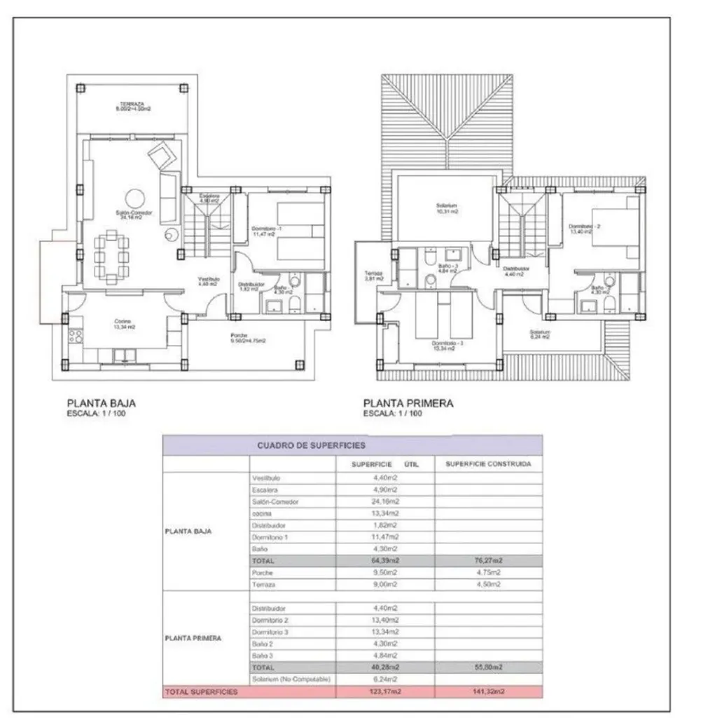 Plaan - New Build Villa with Private Garden in Lorca