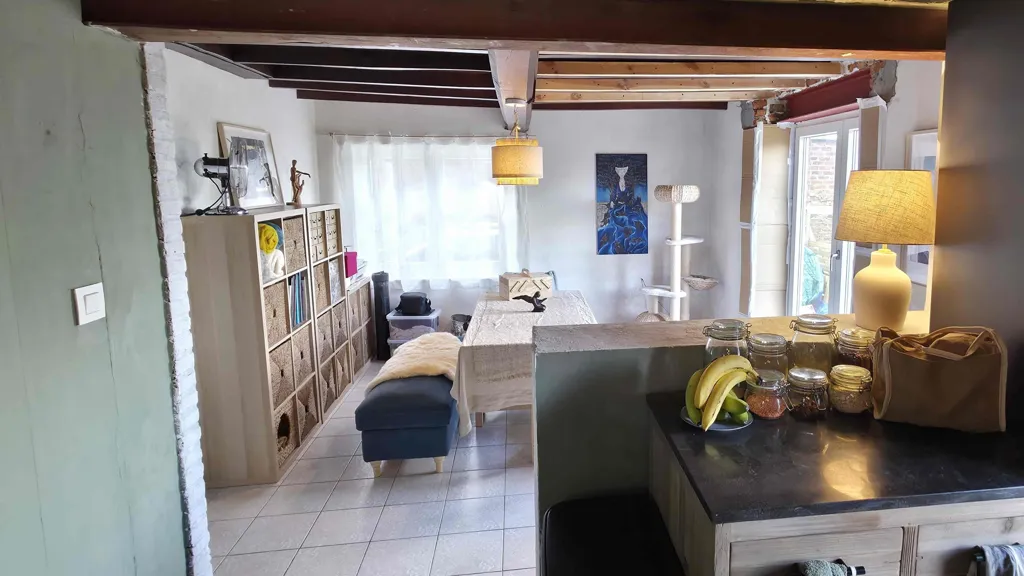 Cuisine - Maison Rénovée avec Vue Panoramique à Vollezele