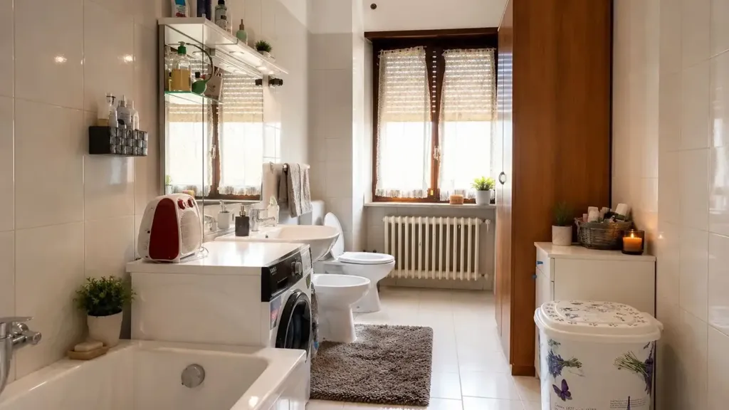 Bathrooms - Spacious Apartment with Private Garden in Druento