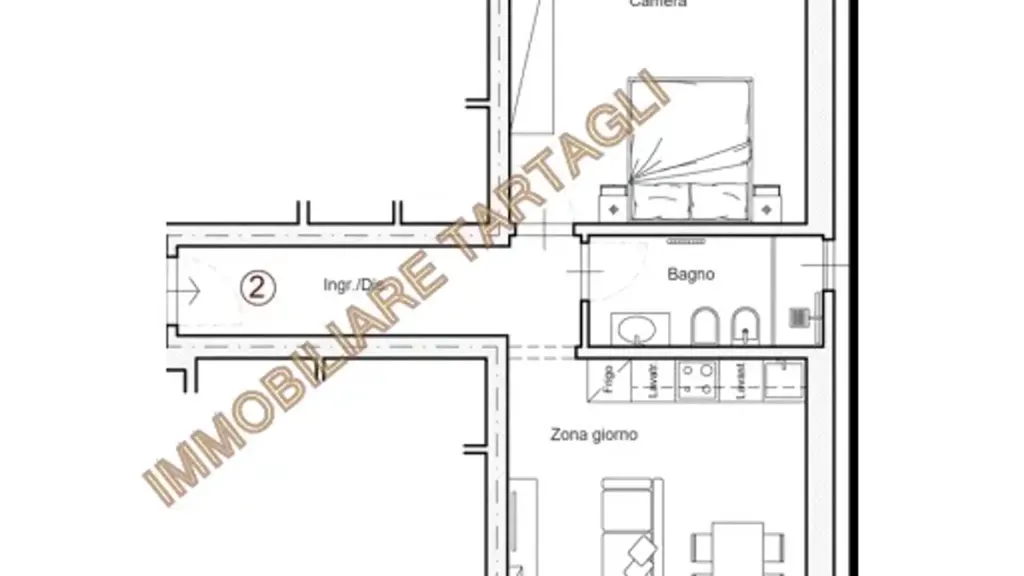 Plan - Rusticated Flat with Terrace in Florence