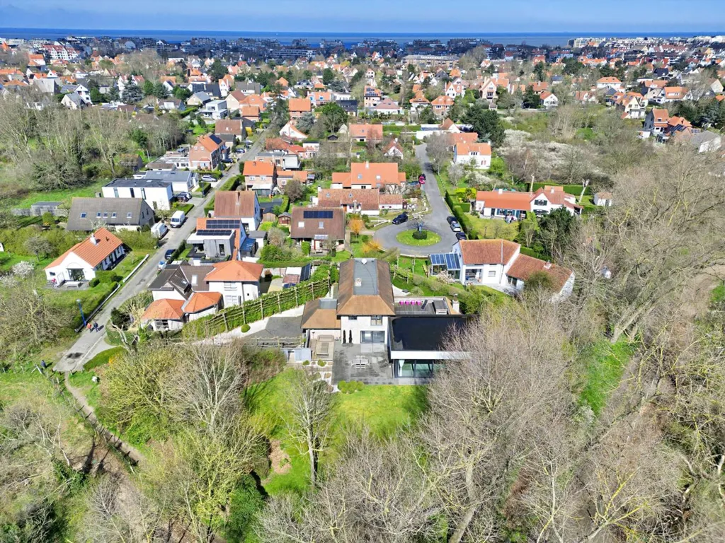 Vue aérienne - Villa luxueuse à Sint-Idesbald près de la réserve naturelle