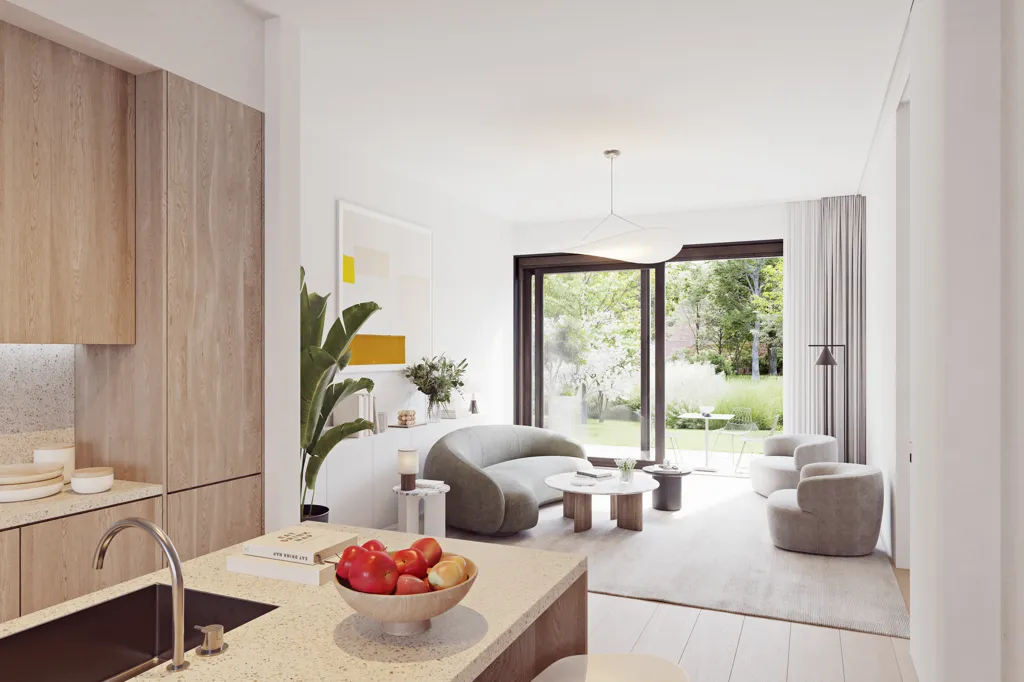 Köök - New Build Apartment with Terrace in Elsene