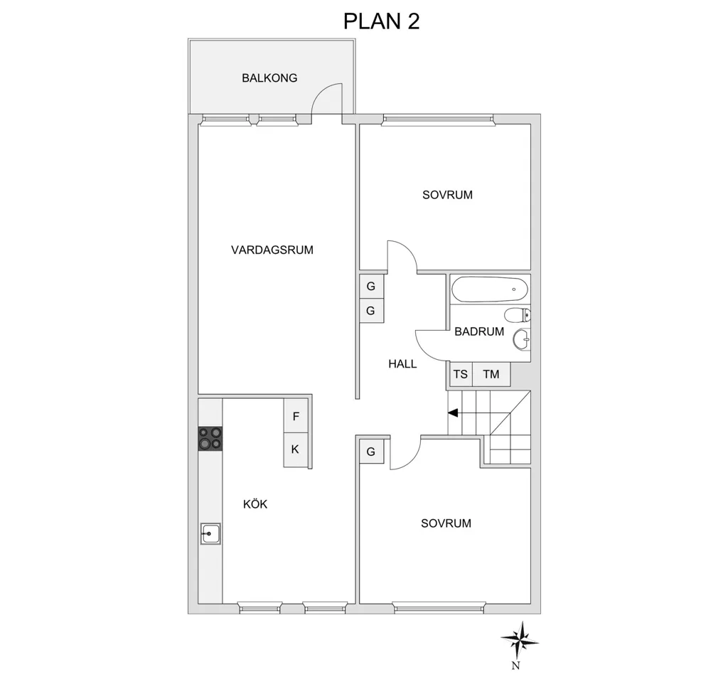 Planimetria - Renovated Flat with South-Facing Balcony in Klippan
