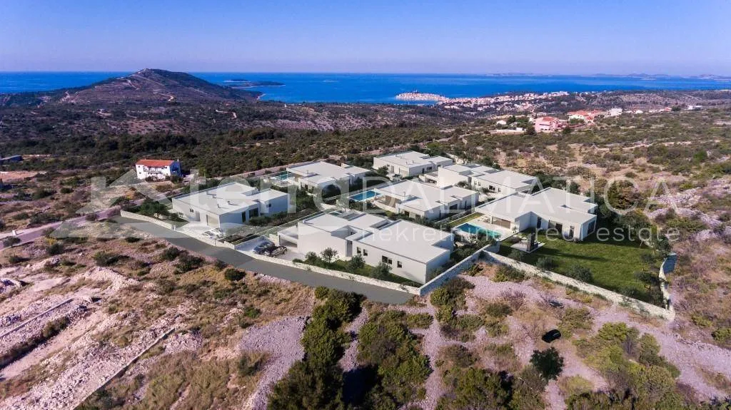 Vue aérienne - Modern Villa with Sea View in Primošten
