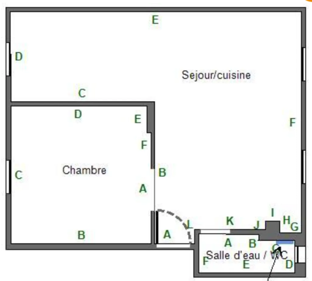 Plaan - Bright 2-Bedroom Apartment with Cave in Saint-Cloud