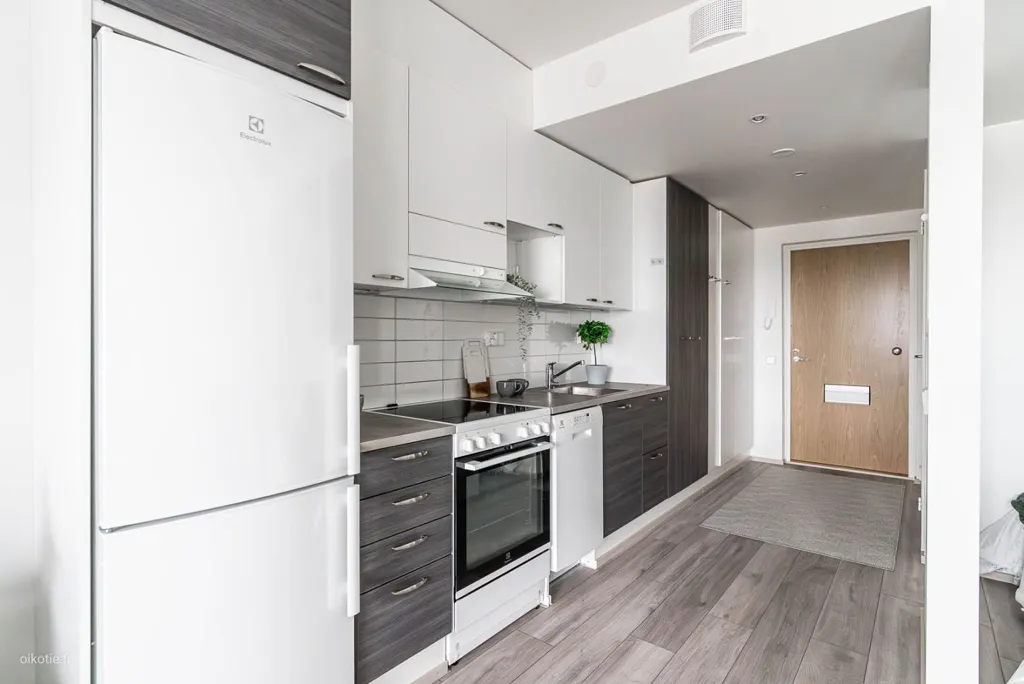 Kitchen - Modern Flat with Balcony in Keimola, Vantaa