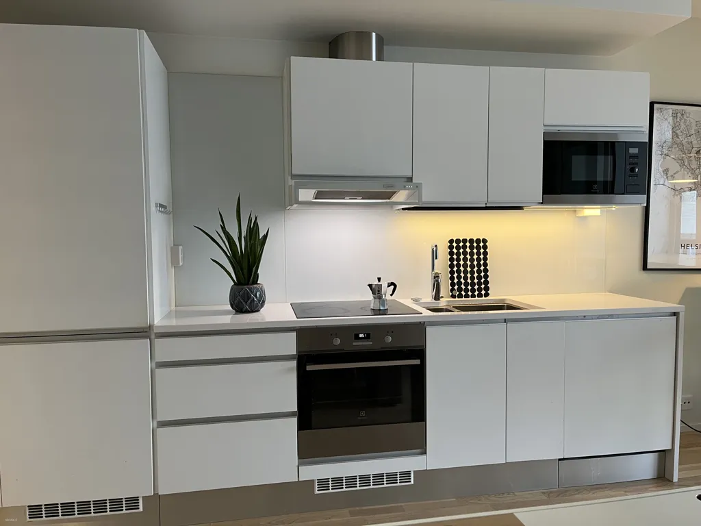 Kitchen - Spacious Studio with Terrace in Jätkäsaari