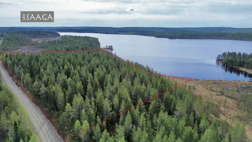 Vue aérienne - Unbuilt Plot with Lakefront in Kuusamo