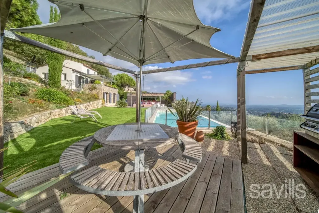 Terrace - Villa with Panoramic Sea Views in Valbonne