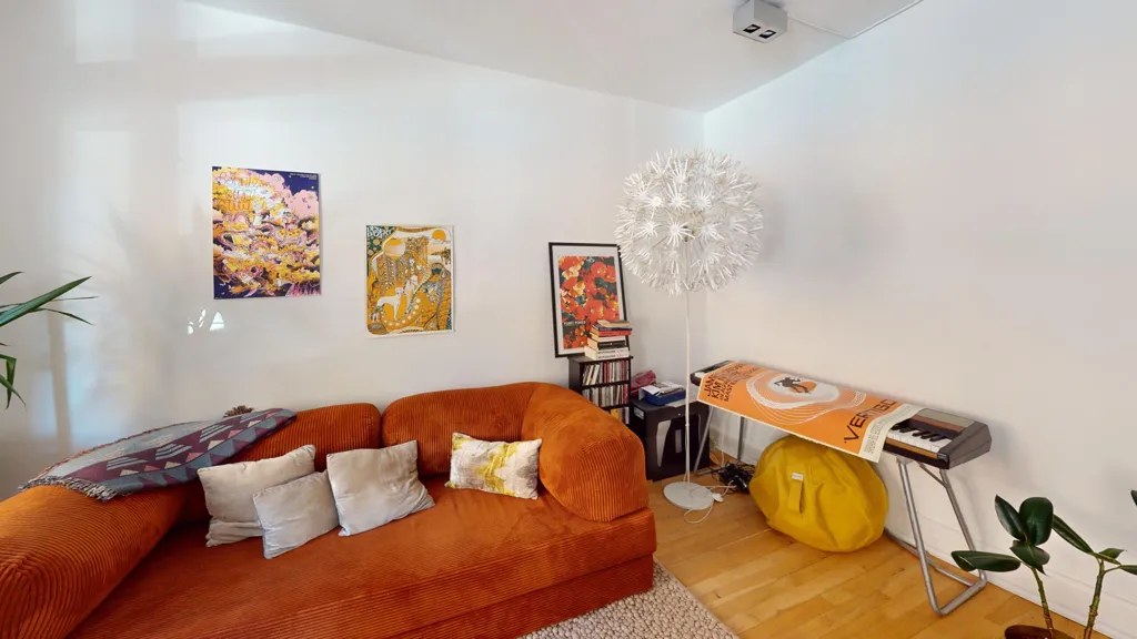 Living Room - 3-Bedroom Flat with Natural Light in Copenhagen K