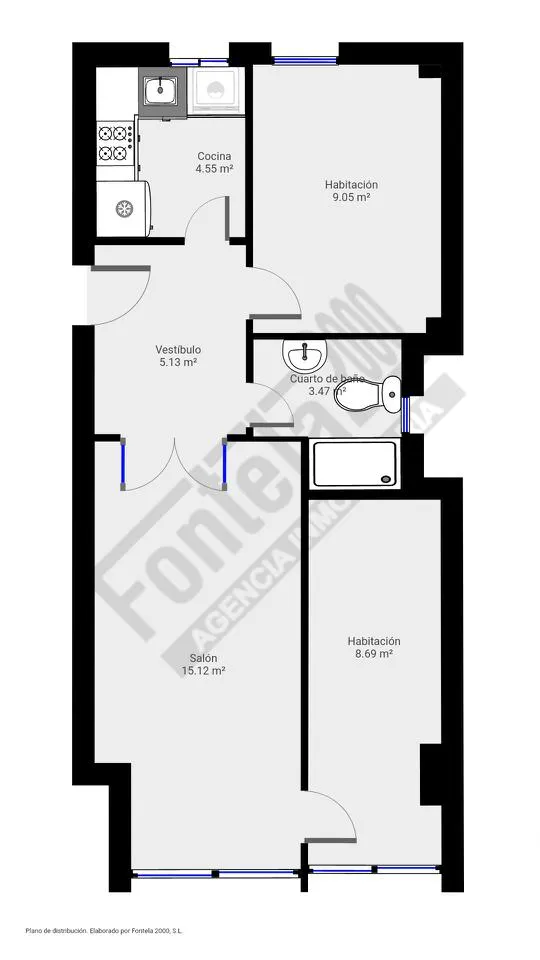 Plaan - Apartment with Balcony in A Gaiteira