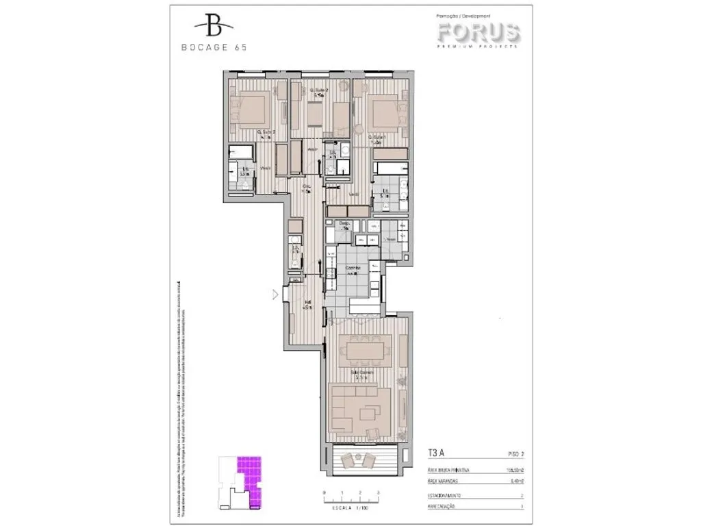 Plan - Luxury Flat with Balcony in Avenidas Novas