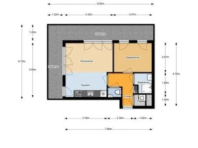Plaan - Bovenwoning with Balcony in Delft
