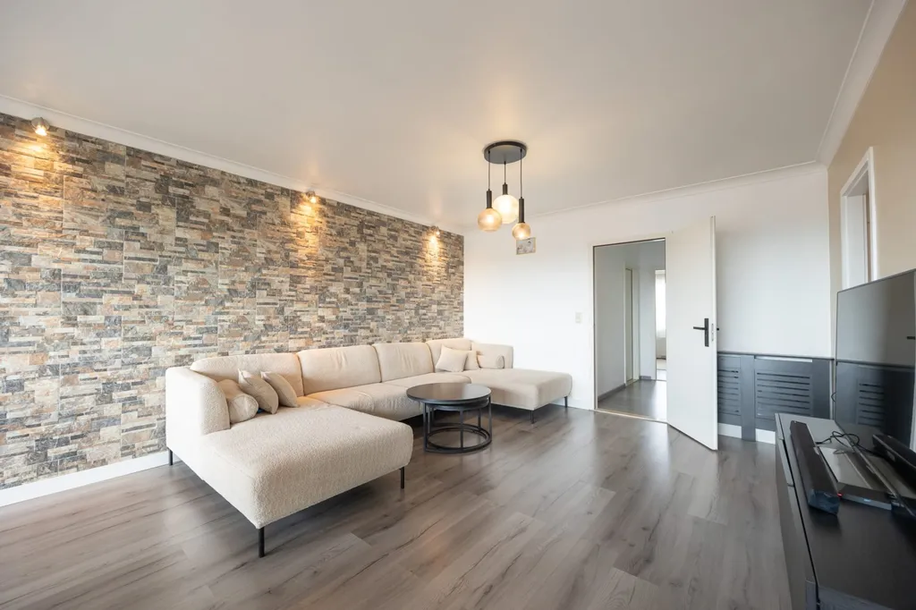 Séjour - Appartement avec deux terrasses et vue verdure à Merksem