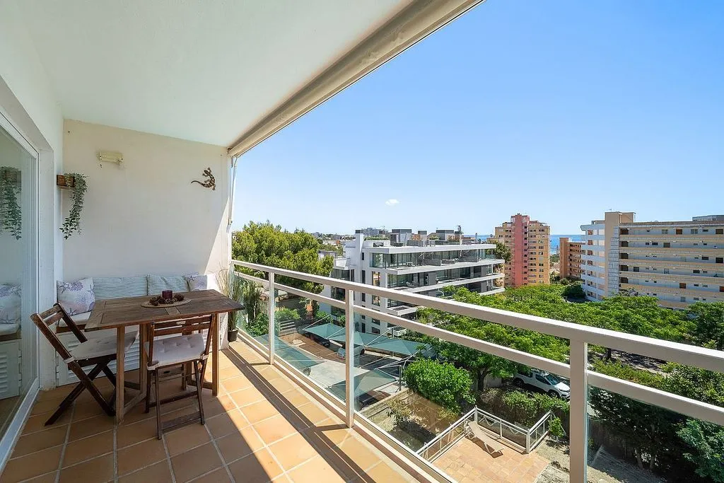 Balcony - 1-Bed Apartment with Pool in Cala Major