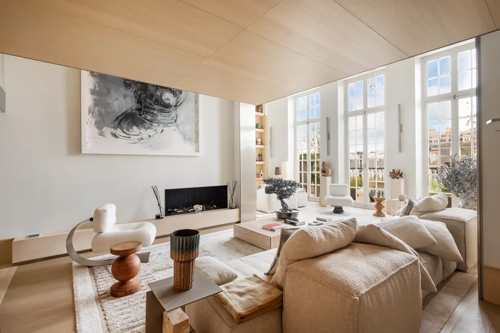 Séjour - Penthouse Art Déco avec Terrasses à Paris 17ème