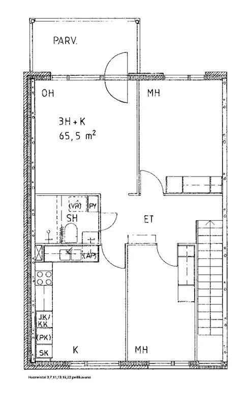 Planimetria - Apartment with Sauna in Keltinmäki, Jyväskylä