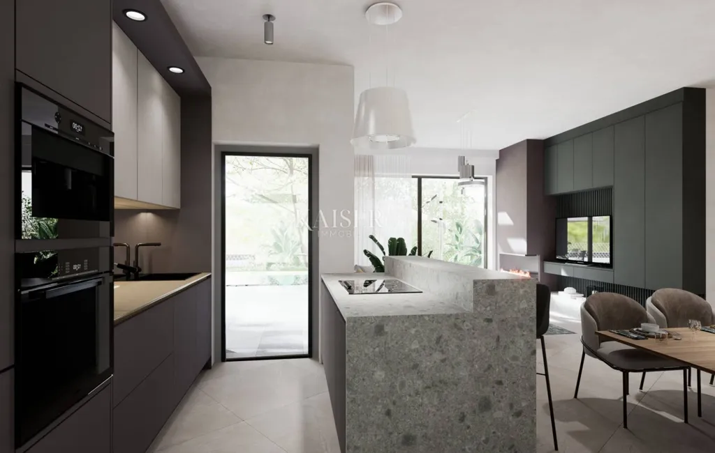 Köök - New Build Villa with Pool near Raša