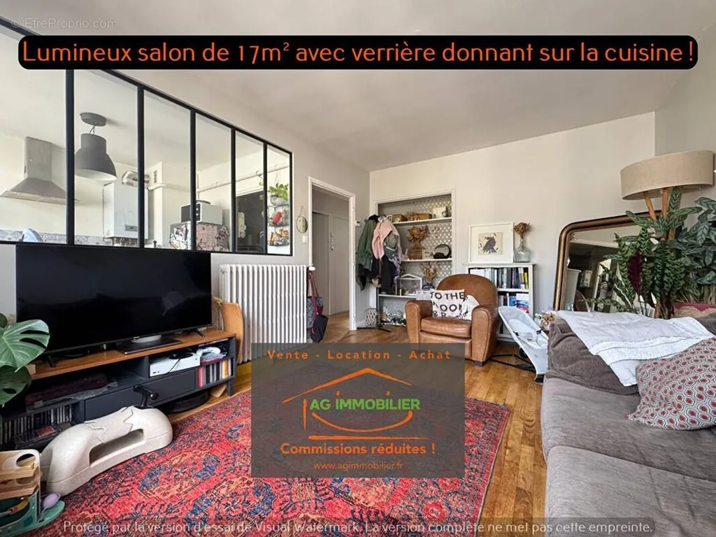 Living Room - Renovated Apartment with Private Cellar in Rennes
