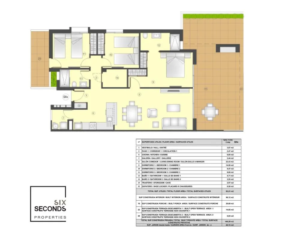 Plaan - Apartment with Pool in Playa Flamenca, Orihuela