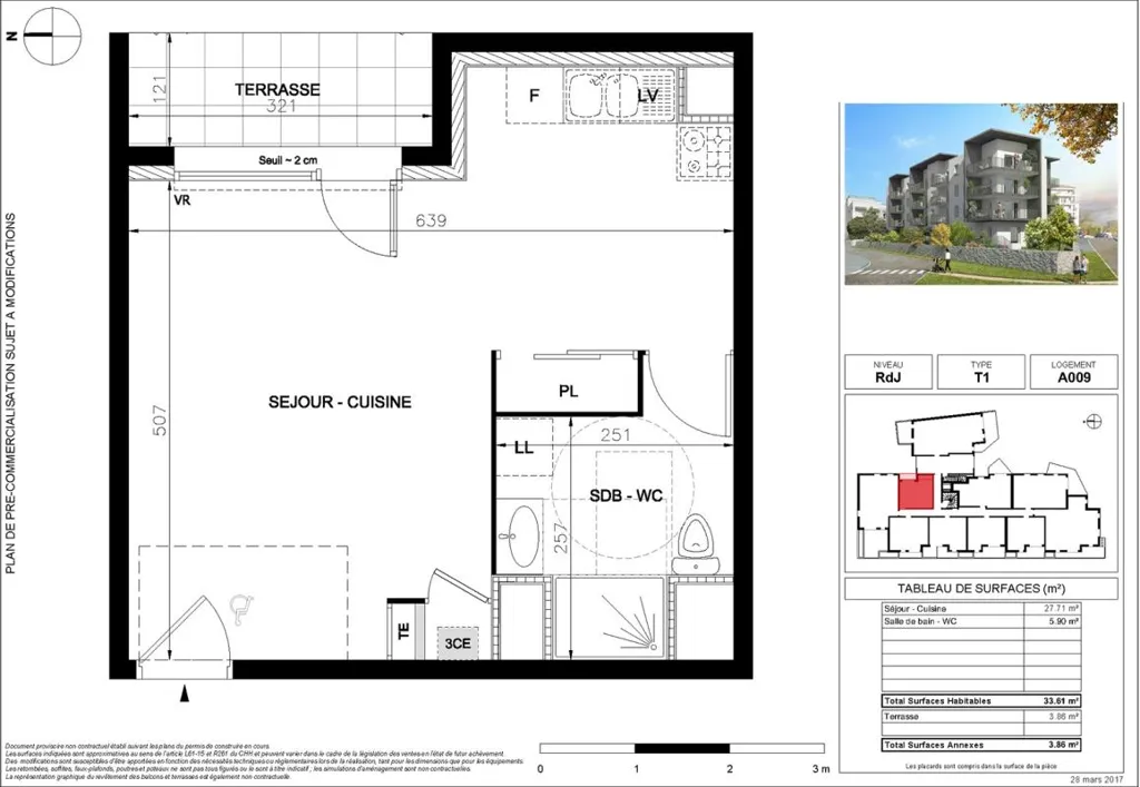Plaan - T1 Apartment with Balcony in Besançon