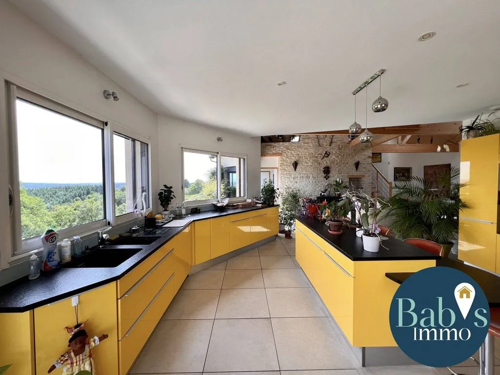 Cuisine - Maison Contemporaine avec Piscine à Linac