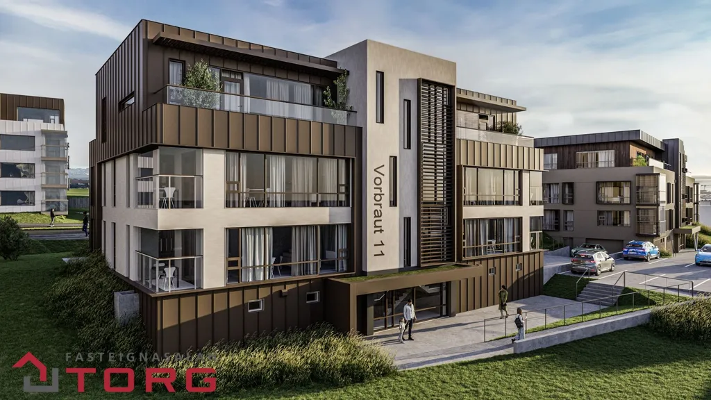 Vue aérienne - Appartement 3 pièces à Garðabær