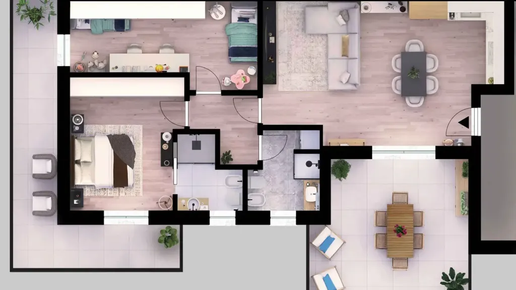 Floor Plan - Trilocale with Eco-Friendly Features in Montichiari