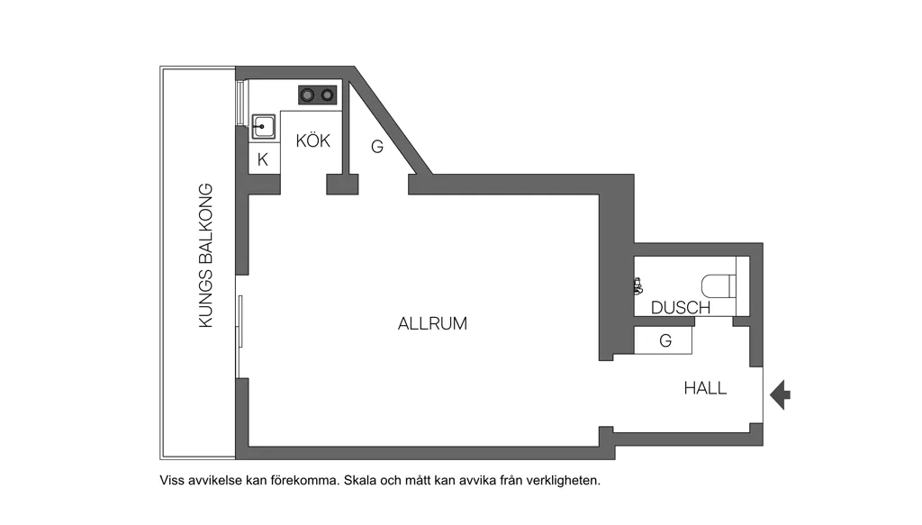 Plan - Attic Flat with Balcony in Östermalm