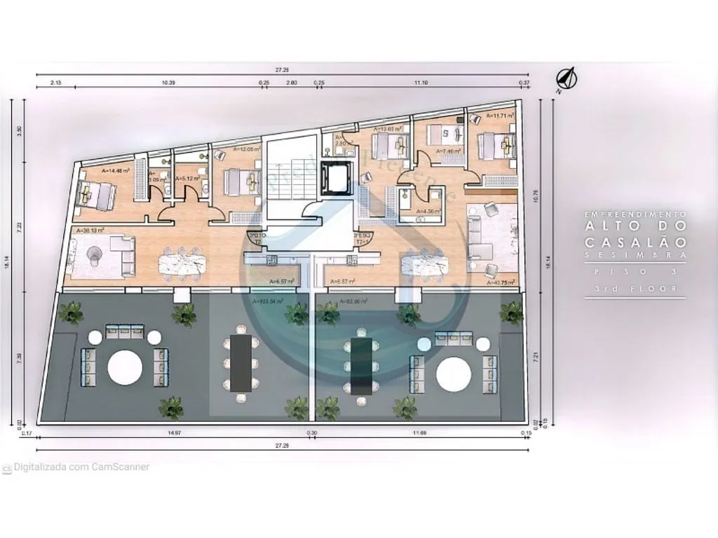 Plan - Luxury 3-Bed Flat with Terrace in Castelo, Sesimbra