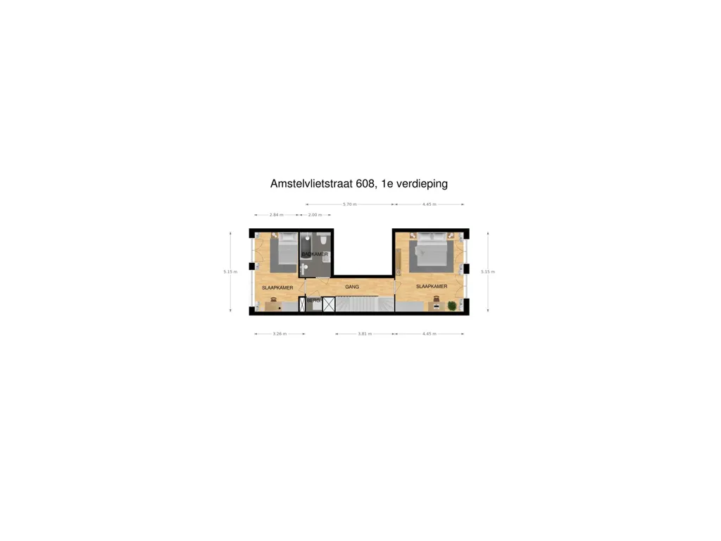 Floor Plan - Galerie Flat with River View in Amsterdam
