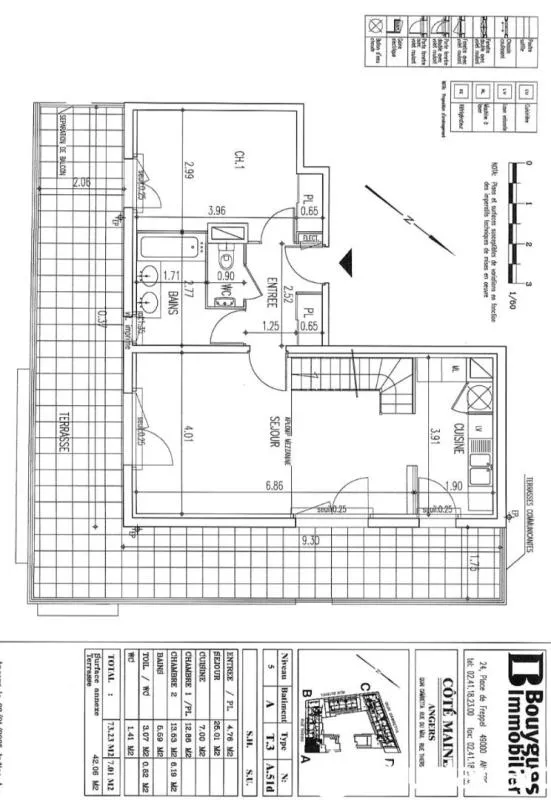Plan - Appartement Duplex avec Terrasse à Angers