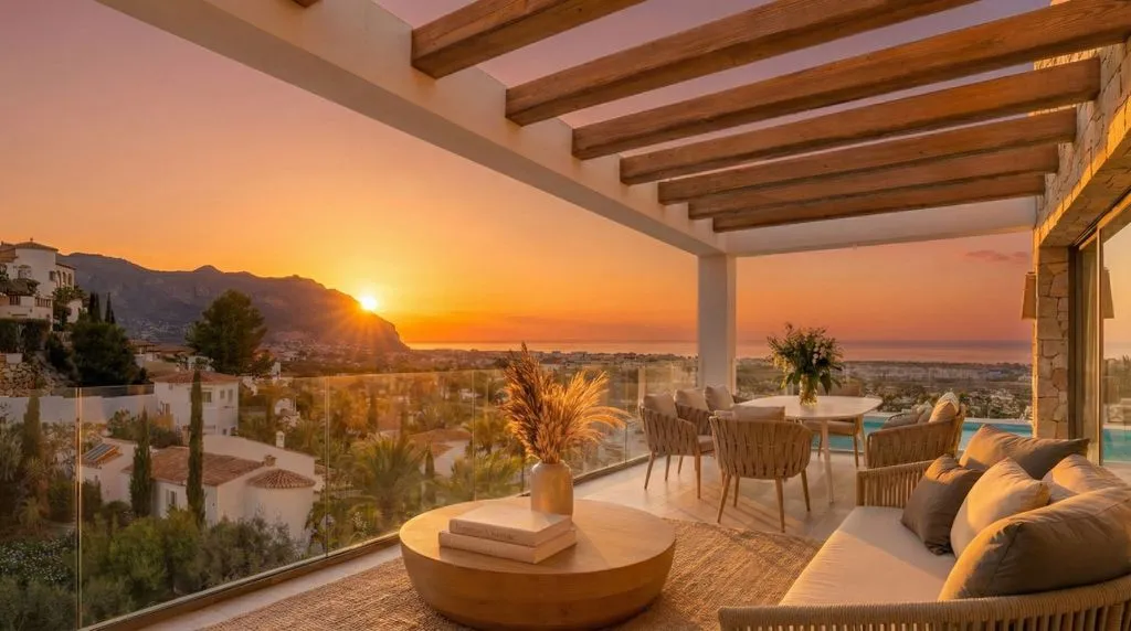 Terrace - Luxury Villa with Sea View in Pedreguer