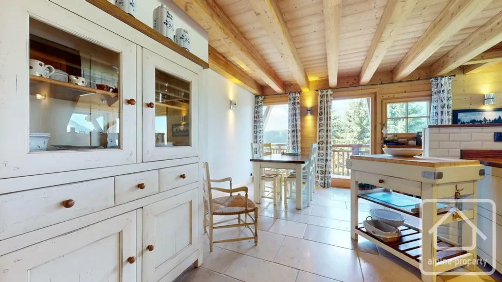 Köök - Luxury Chalet with Panoramic View in Châtel