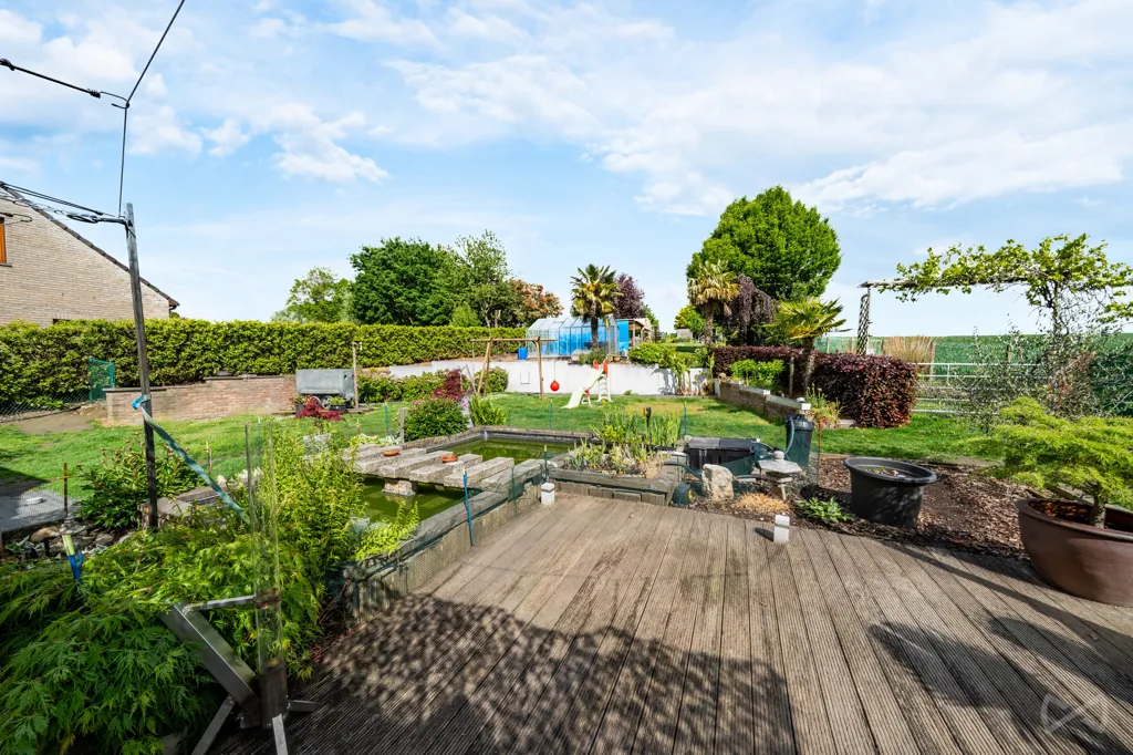 Garden - House with Photovoltaic Panels in Courcelles