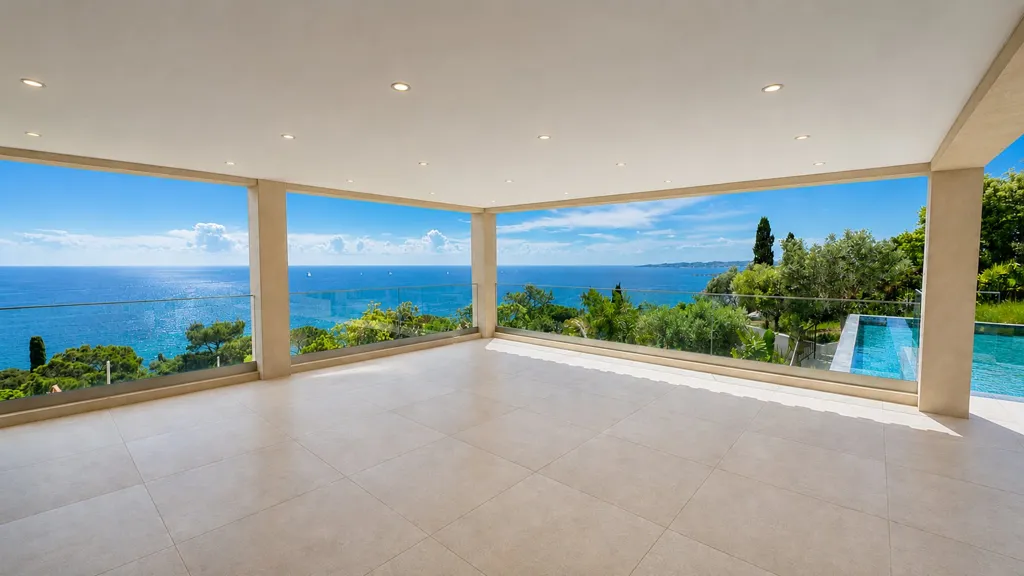 Terrasse - Villa Contemporaine avec Vue Panoramique sur la Mer à Sainte-Maxime