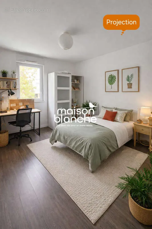 Chambres - Appartement T4 avec Balcon Sud-Ouest à Angers