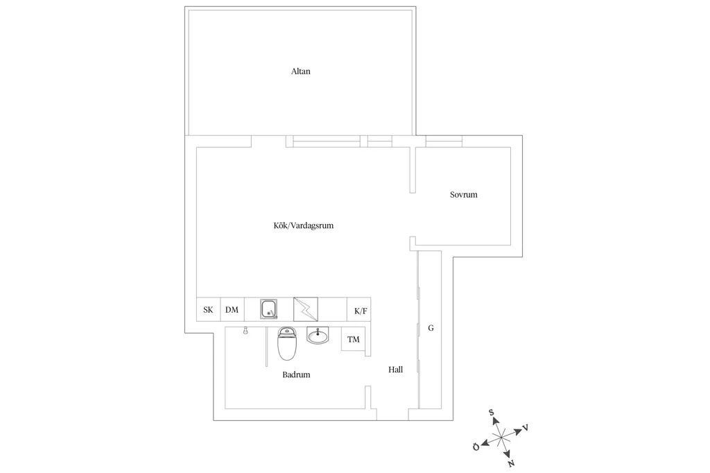 Plan - Apartment with South-Facing Terrace in Eriksberg