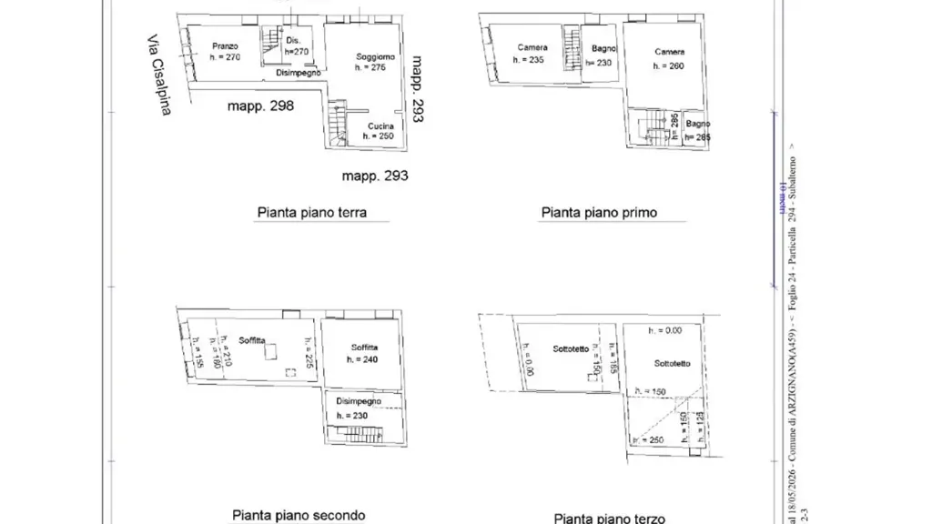 Plan - Independent House with Courtyard in Arzignano