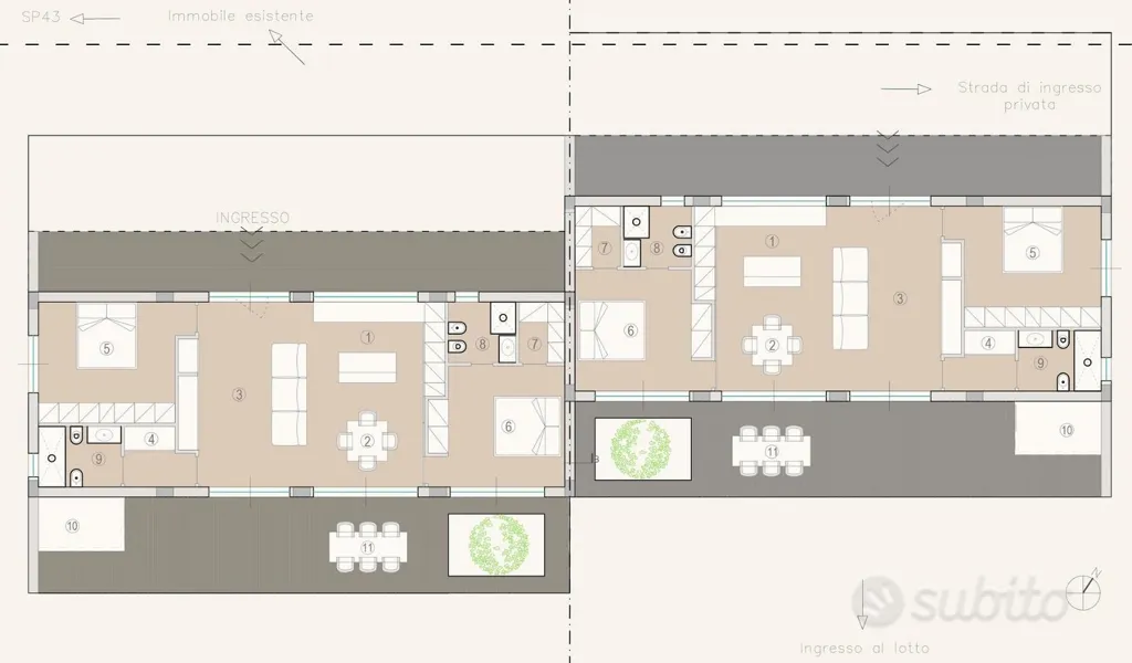 Plan - Plot for Semi-Detached Villas in San Filippo