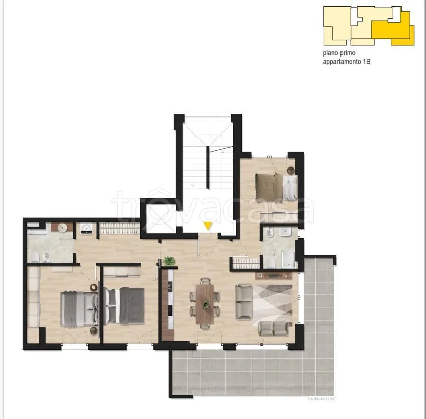 Floor Plan - Apartment with Large Terrace in Corciano