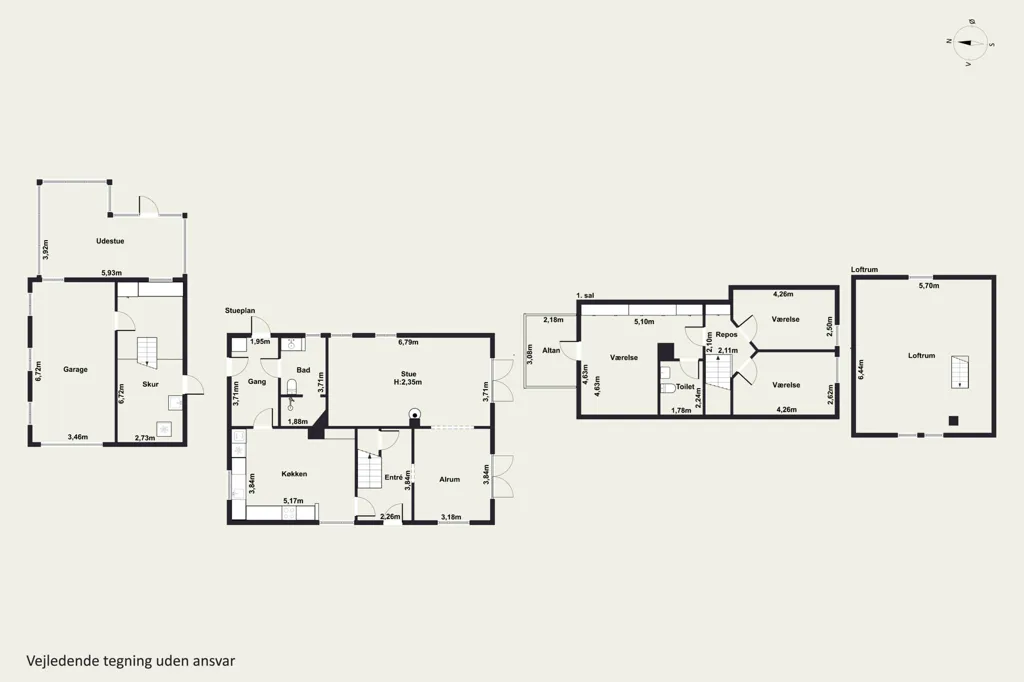 Floor Plan - 1912 Villa with Water View in Kalundborg