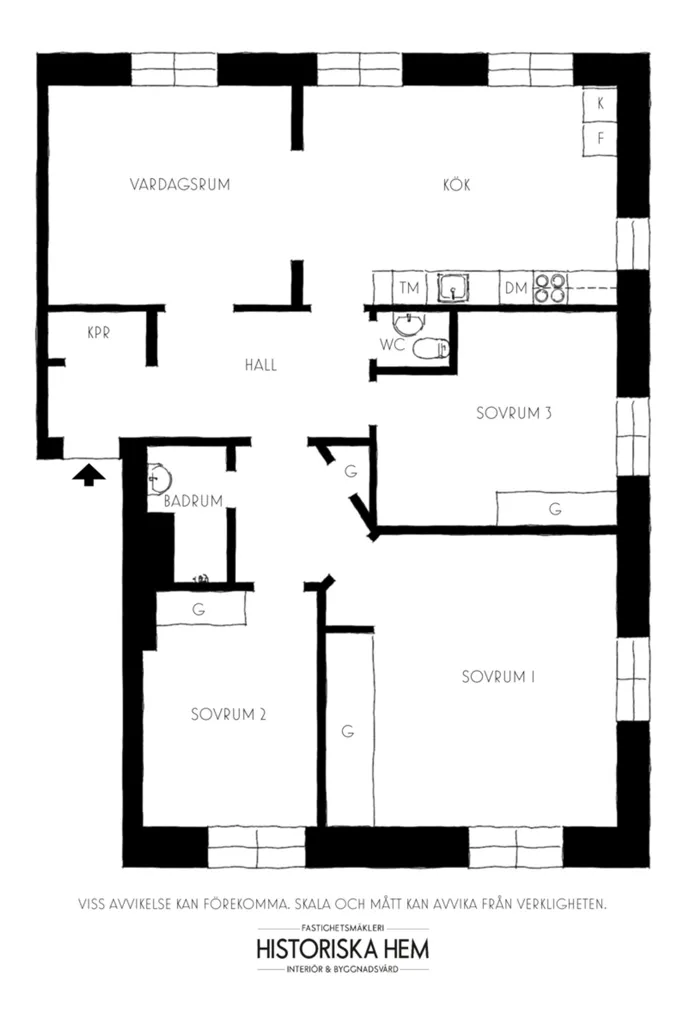 Plan - Apartment with 4 Rooms in Gamla Enskede