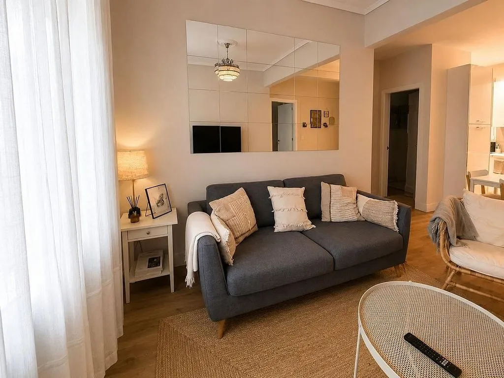 Living Room - Furnished Flat in Indautxu with 3 Bedrooms