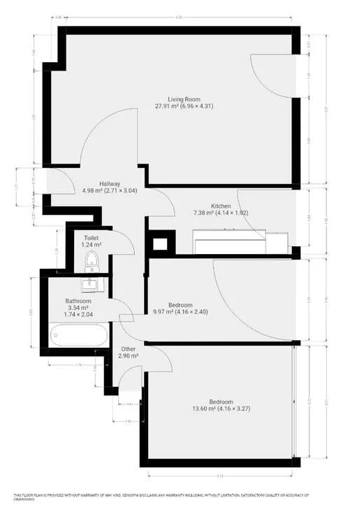 Planimetria - Apartment with Canal View in Deurne, Antwerp