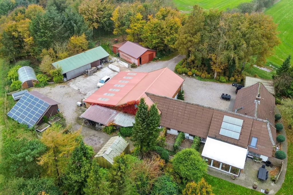 Aerial - Rural Villa with Large Garden in Agerskov