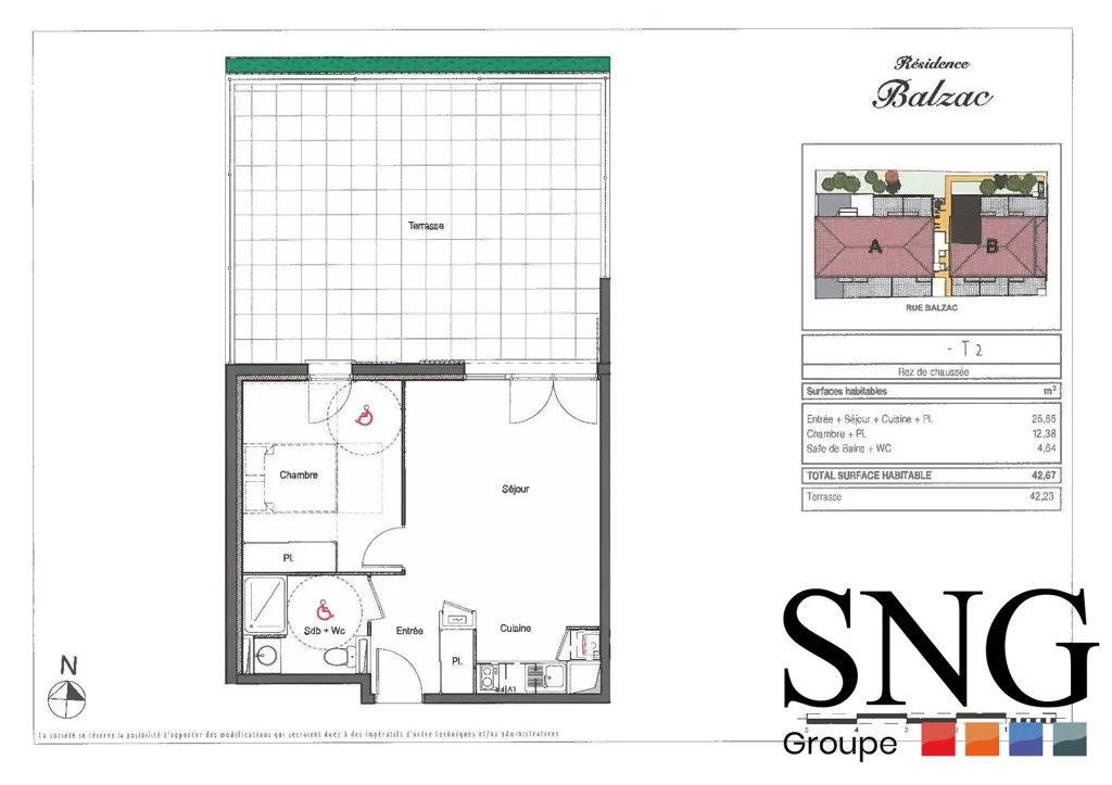 Plaan - T2 Apartment with Terrace in Carpentras